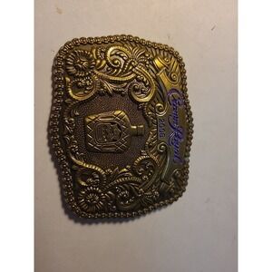 Crown Royal Canadian Whisky Promo Belt Buckle Western Scroll Large 2007 Brass